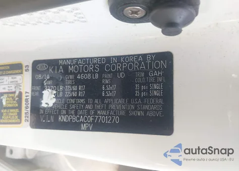 2015 Kia Sportage Lx из США, поврежденный, VIN KNDPBCAC0F7701270